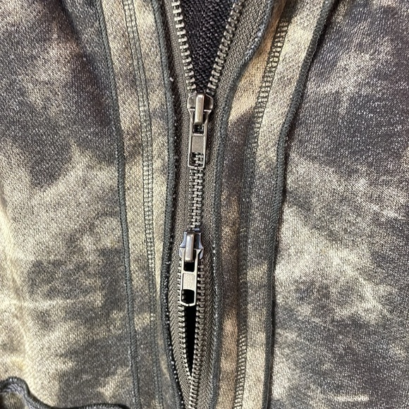 #0084 Mur Mur -Long Olive & Cream Zip Up Flare Cute Sweatshirt. - Picture 9 of 11